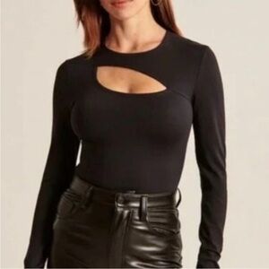 Abercrombie Long-Sleeve Cutout Crew Bodysuit